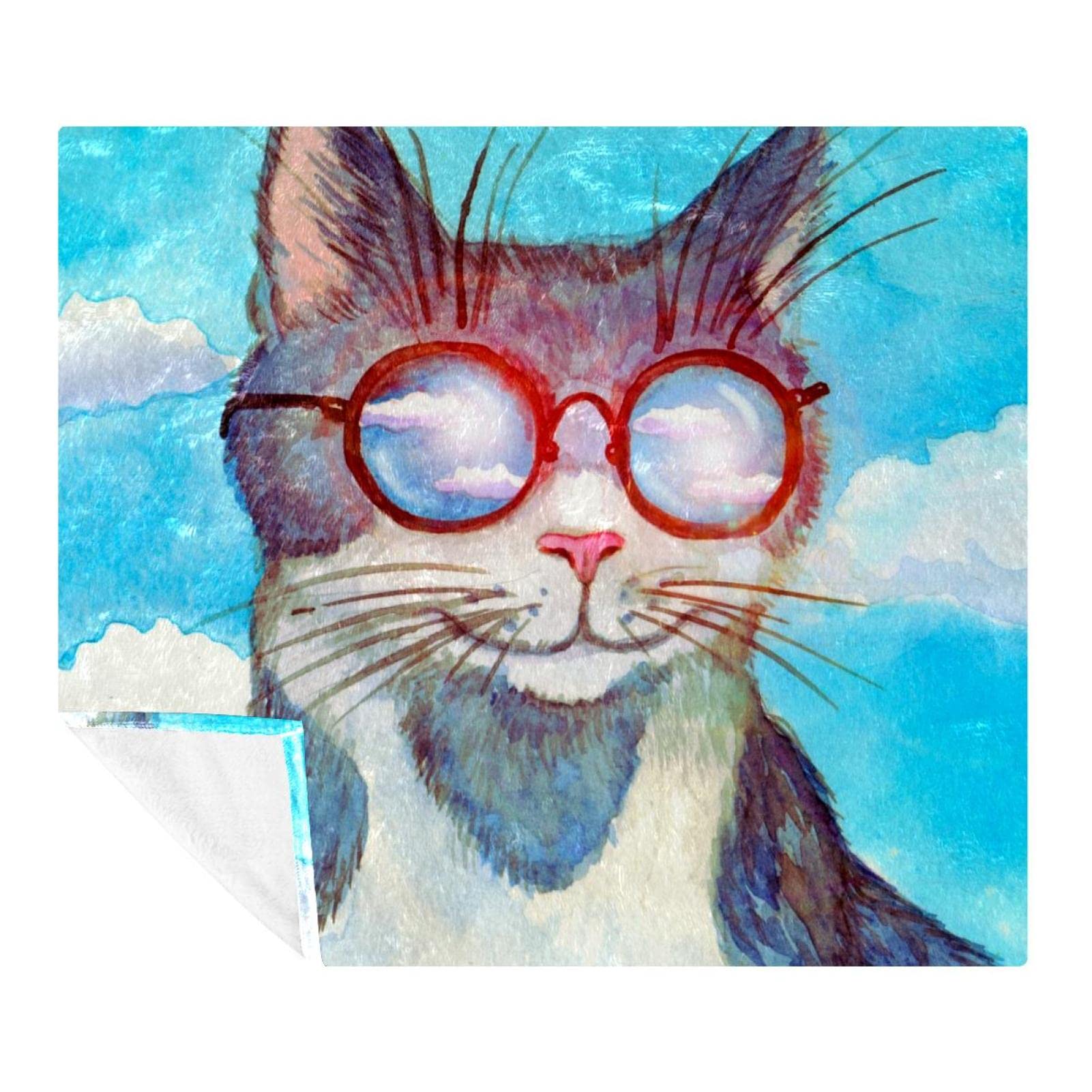 Couverture douce chat contre le froid plaid léger microfibre pour lit et canapé
