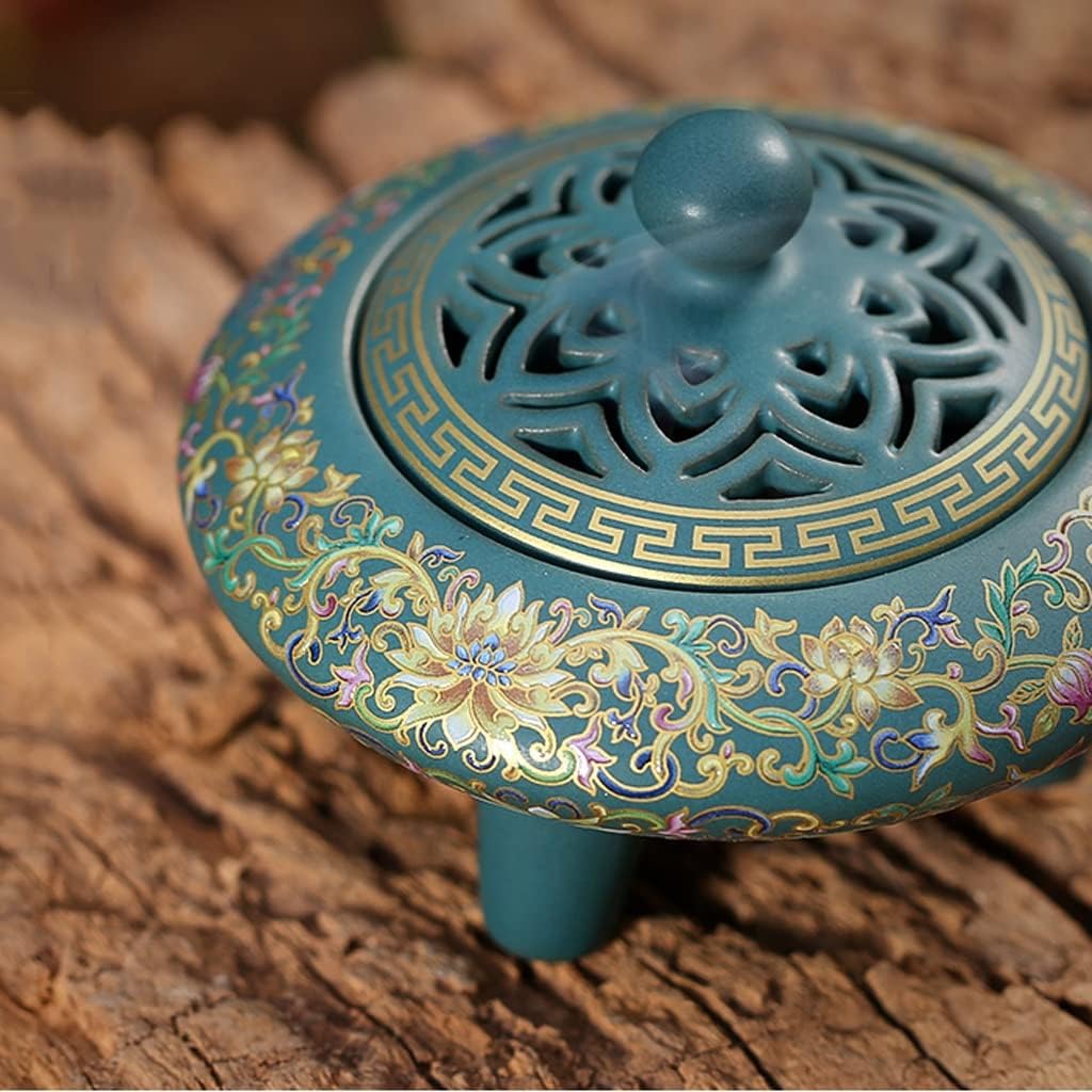 Incense Holder Incense Burner Incense Waterfall Ceramic Incense Furnace Crafts Incense Furnace Home Indoor Incense Insert Incense Lotus Ornament Sandalwood Furnace Backflow Incense Burner (Color : A