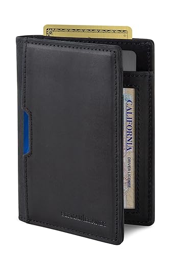 SERMAN BRANDS - Wallets for Men Slim Mens leather RFID Blocking Minimalist Card Front Pocket Bifold Travel Thin