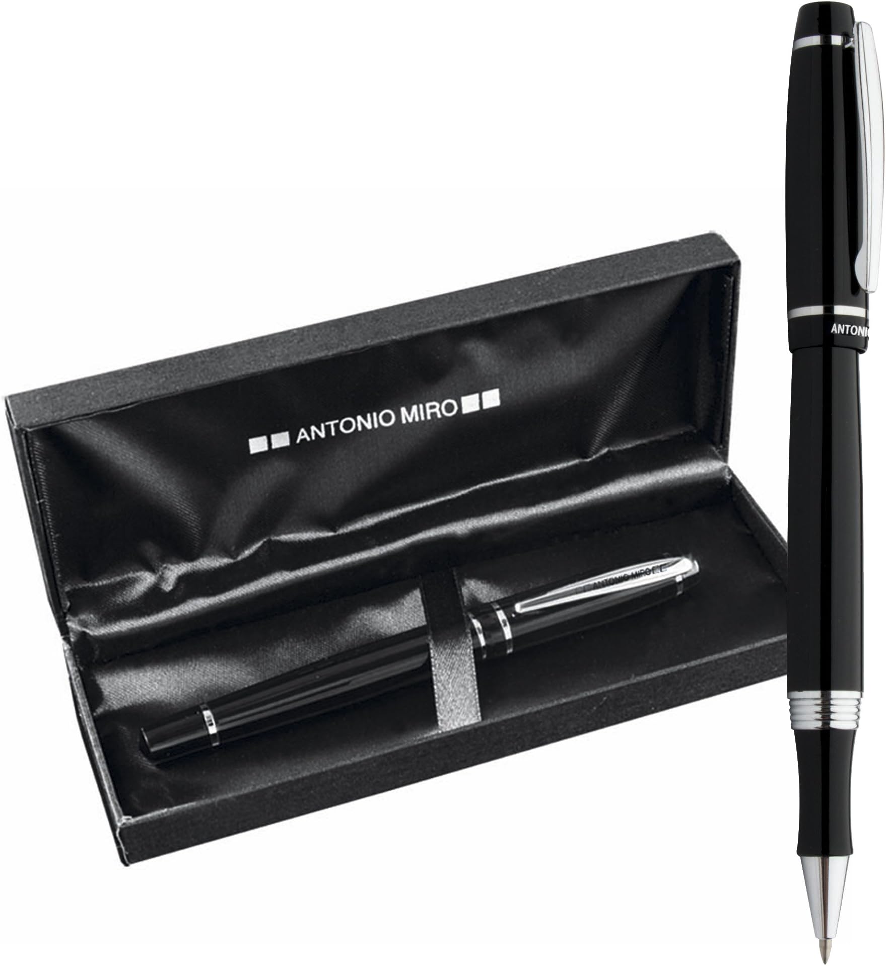 LV Publicidad ANTONIO MIRO Classic Metallic Rollerball Pen - Case with Printed Logo - Ideal as a Gift