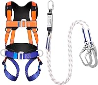 FYMTHAN Premium Full Body Safety Harness Fall Protection Kit - OSHA/ANSI Compliant Roofing Harness with Shock Lanyard