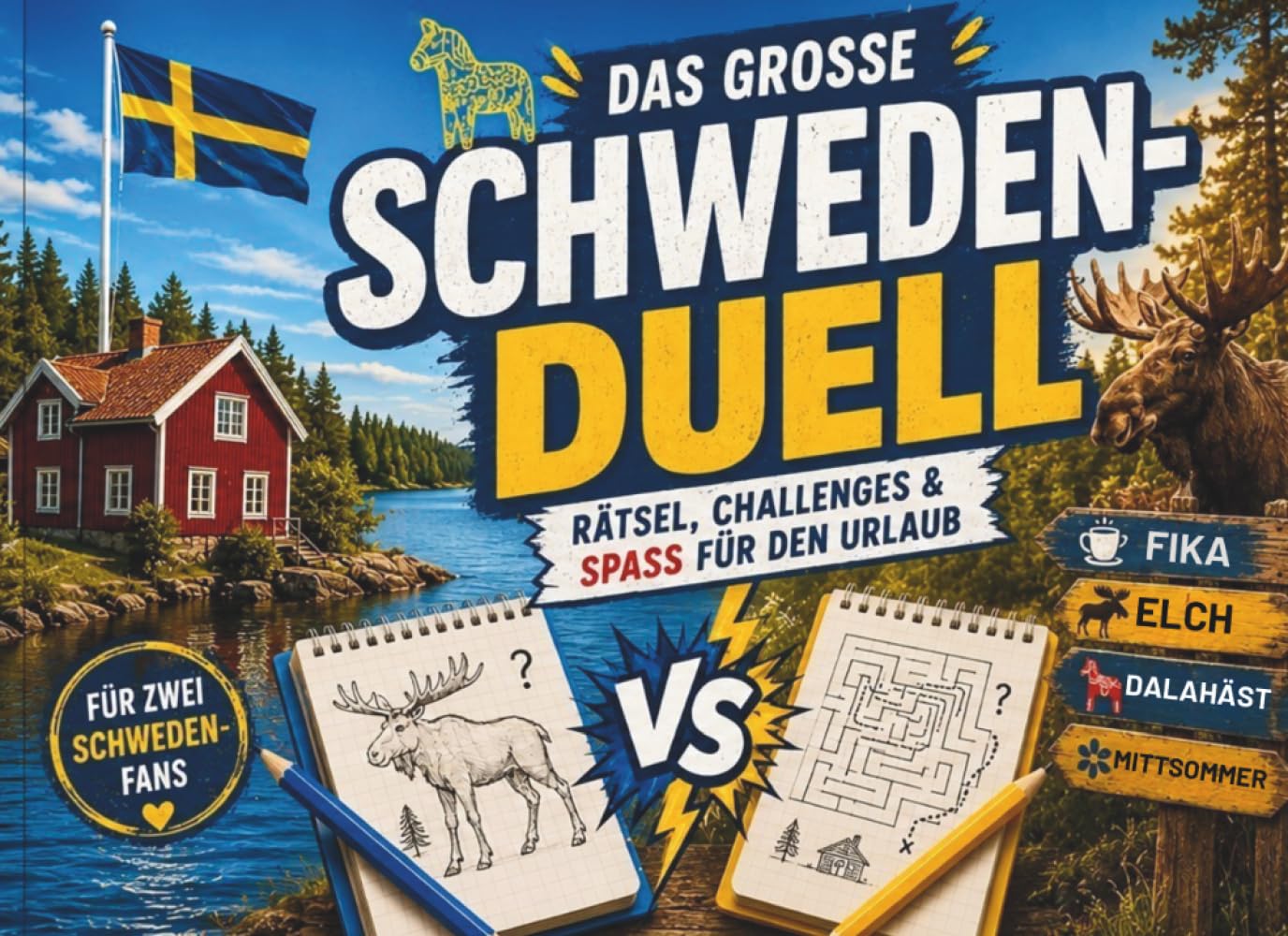 Das große Schweden-Duell: 1 gegen 1 im Schwedenurlaub – lustige Rätsel, kreative Aufgaben und spannende Herausforderungen für zwei Schweden-Fans