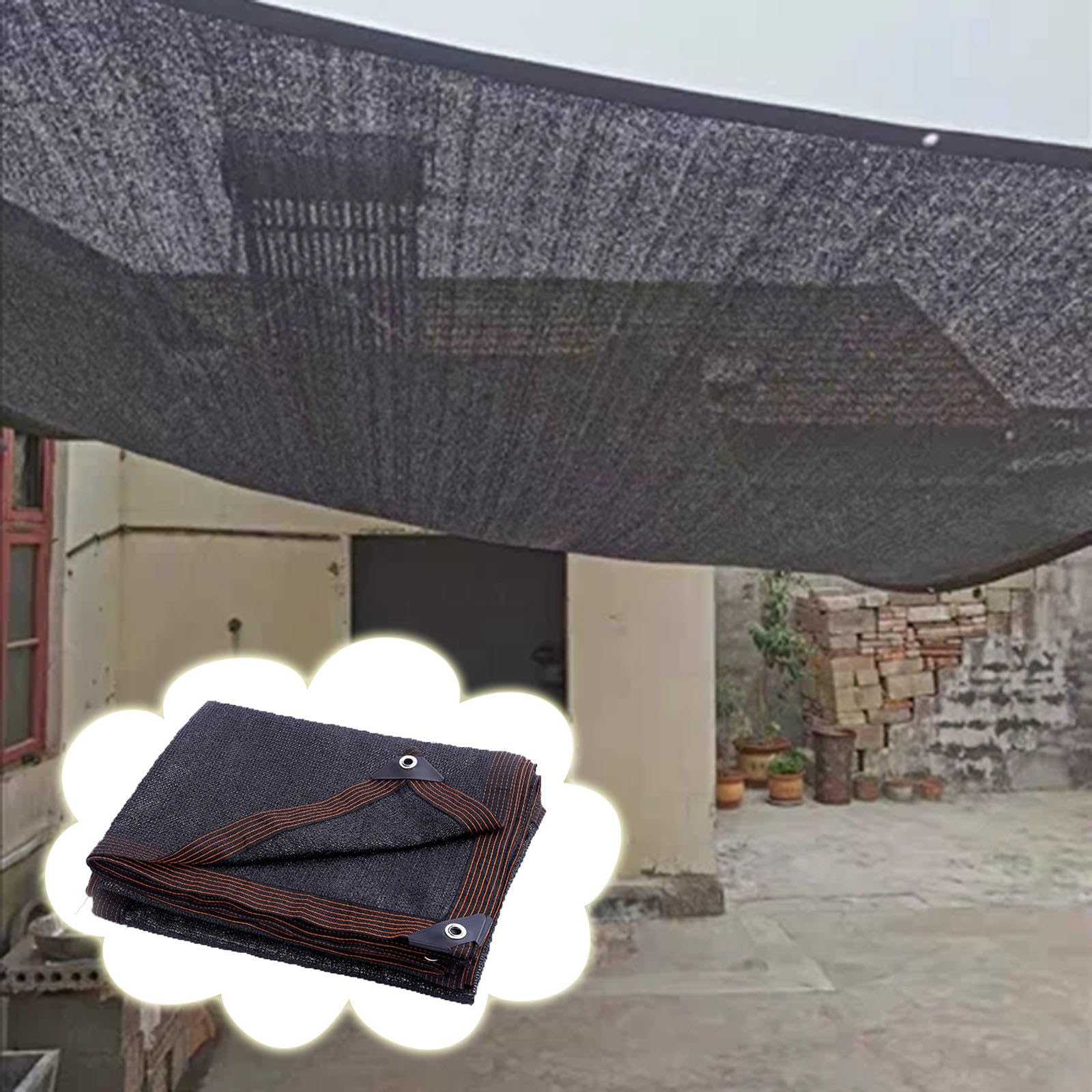 Schattiernetz 70% – Für Gewächshaus & Garten, 1,8 X 4,9 M, Mit Ösen, Aus HDPE