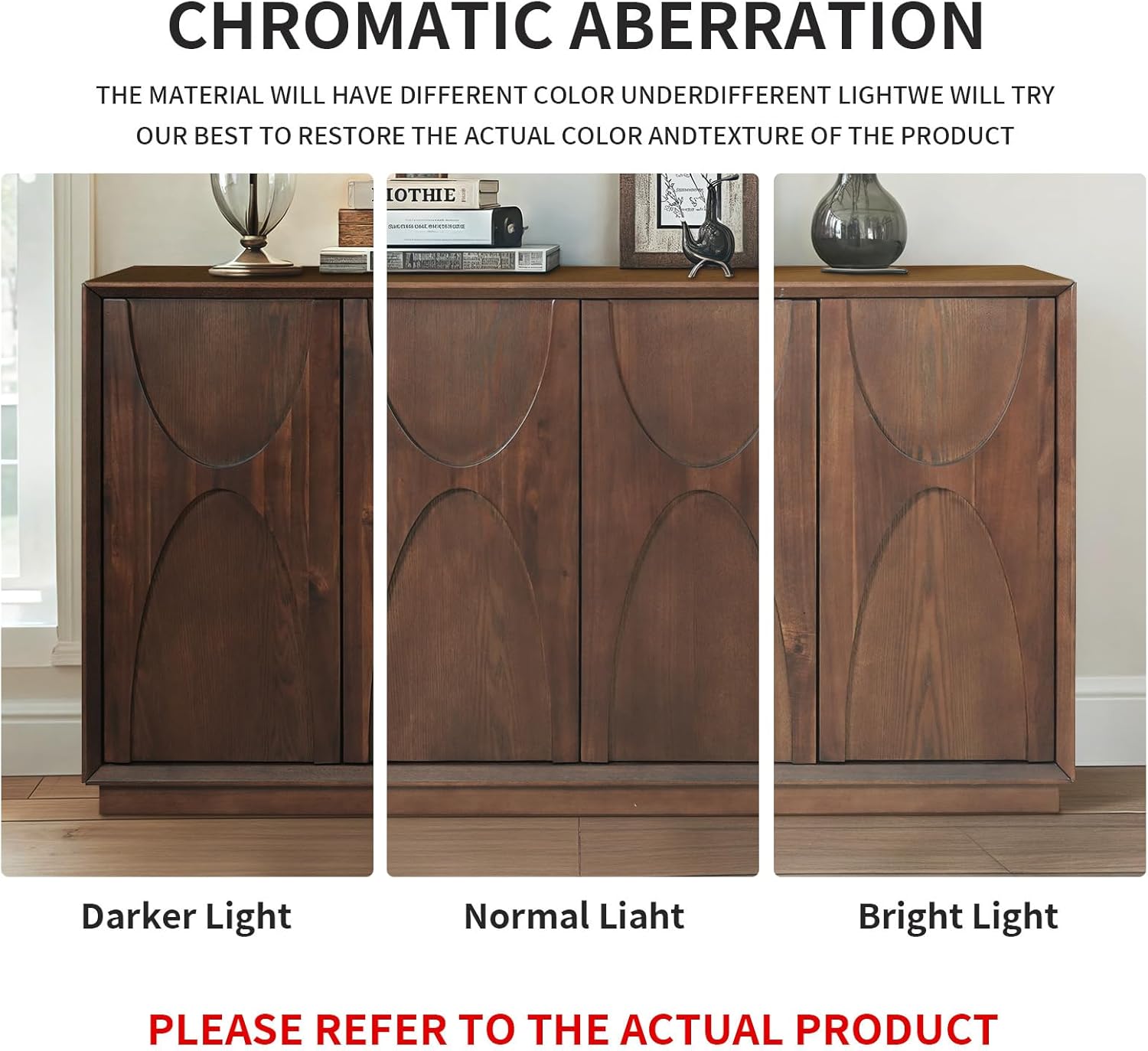59" Sideboard Buffet Cabinet, Modern Buffet Sideboard Retro Accent Storage Floor Cabinet with Push Latch Door Adjustable Shelf, for Living Room, Kitchen, Entry (Walnut) A-walnut 59.69"L x 15.75"W x 32.28"H