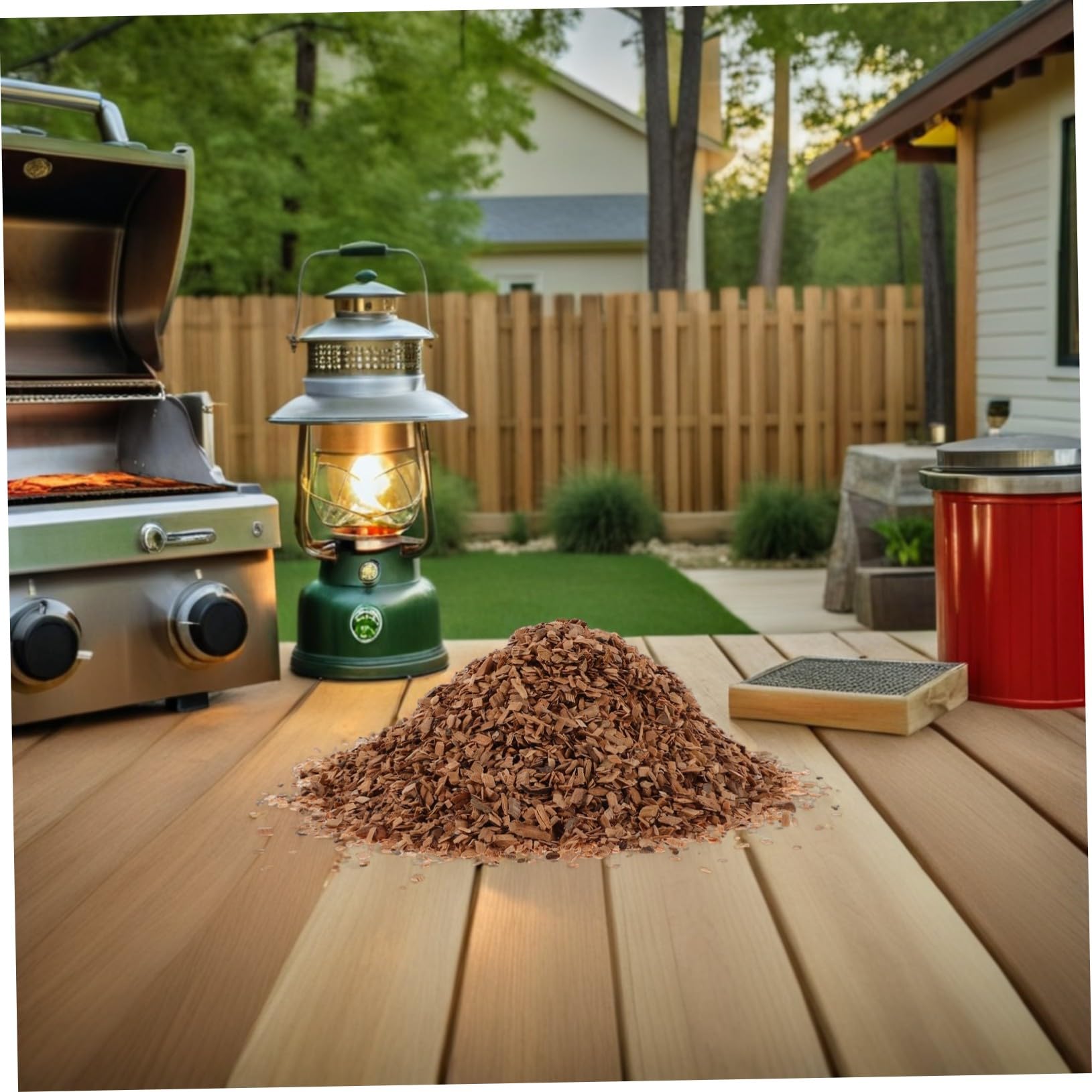 INOOMP Trucioli di Legno Ciliegio 1 Sacchetto per Affumicatura | Barbecue e Affumicatore, Accensione Rapida, Fumo Uniforme, Conserva i Succhi della Carne