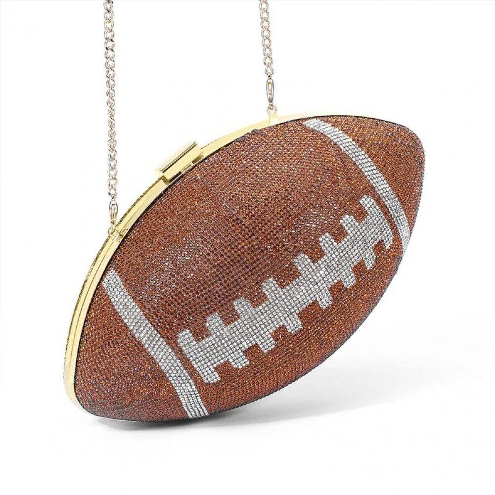 Mujeres Football Forma Rhinestone Purse Night Purse Bling Bling Bolsas De Boda De Fiesta De Bodas Rhinestone Football Purse