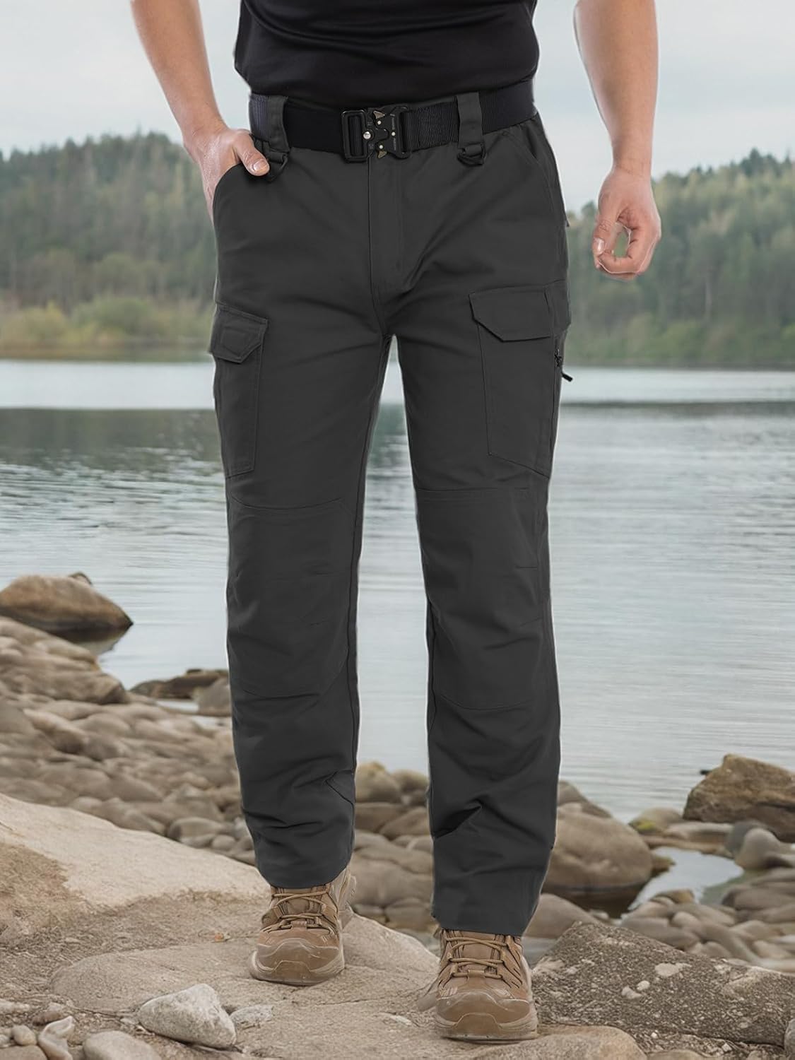 NAVEKULL Men's Flex Tactical Pants Cotton Stretch Work Cargo Pants Lightweight EDC Outdoor Hiking Trousers - Image 8