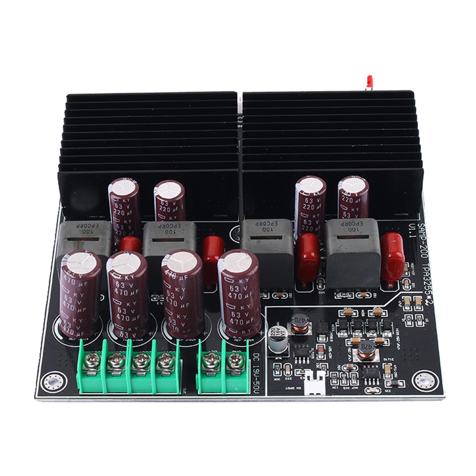 Placa de amplificador de alta fidelidad, amplia frecuencia, 20 Hz a 30 kHz, doble centro, 600 W de potencia de salida, baja deformación para un sonido excelente, amplificador doble de alta