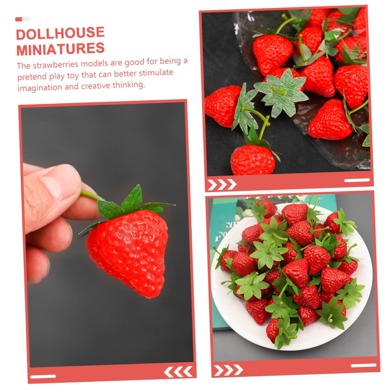 STOBOK 8stücke Teiliges Künstliche Erdbeeren Realistische Obstmodelle Für Dekoration Und Fotografie Für Puppenhaus Und Kreative Spiele