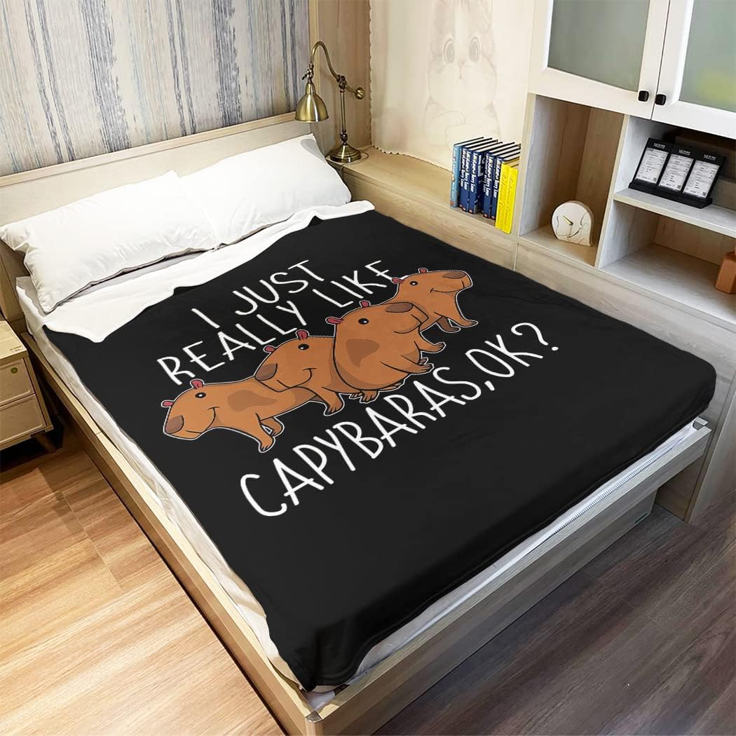 Cute Capybaras Blanket, Soft Warm Plush Fleece Throw Blankets, Gifts for Capybara Lovers, 40" x 50" - Image 2