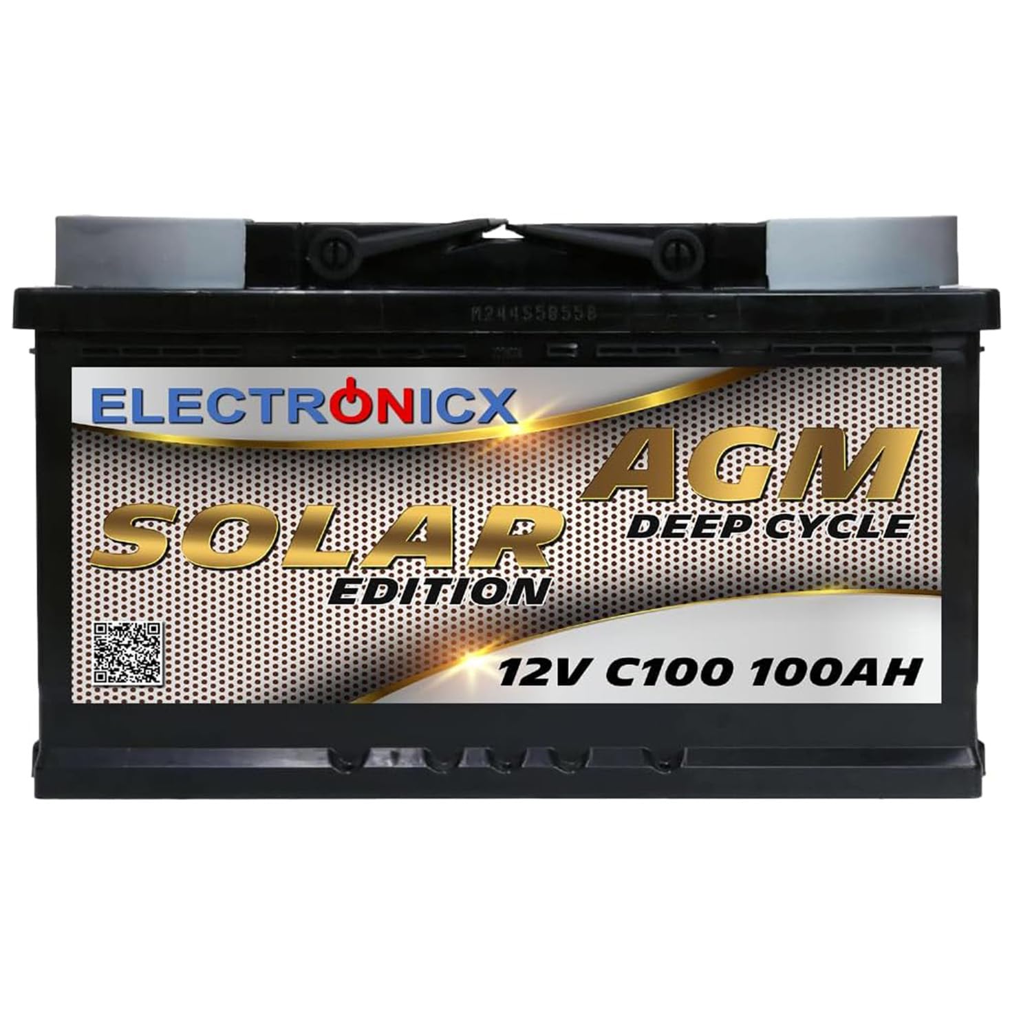 Electronicx batteria di alimentazione AGM SOLAR 12V 100Ah / 100 Ah deep cycle sigillata senza manutenzione, polo positivo a destra – batteria solare fotovoltaica 278×175×190mm per tempo libero