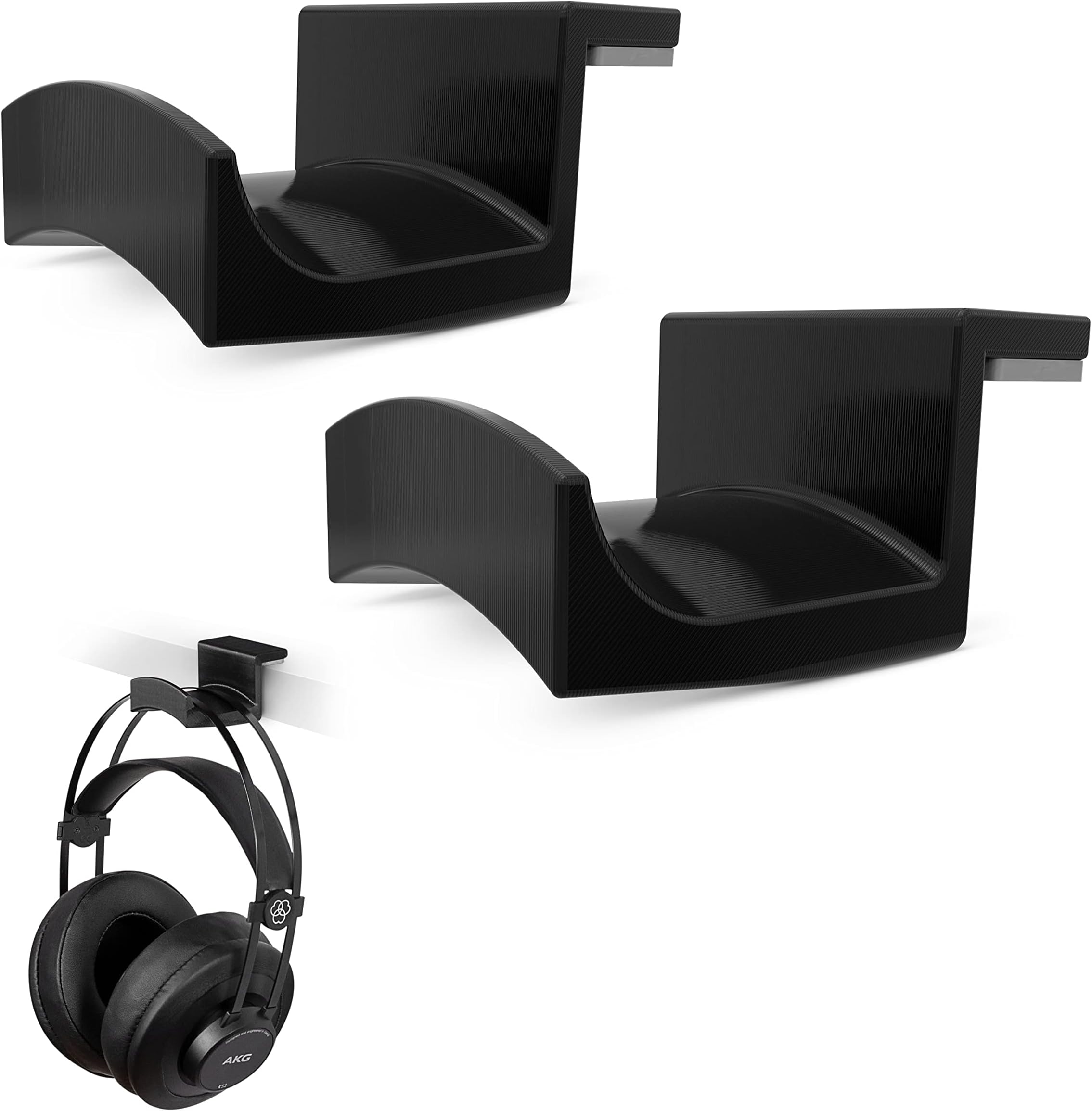 BRAINWAVZ Roost Headphone Hanger, Black, Set of 2