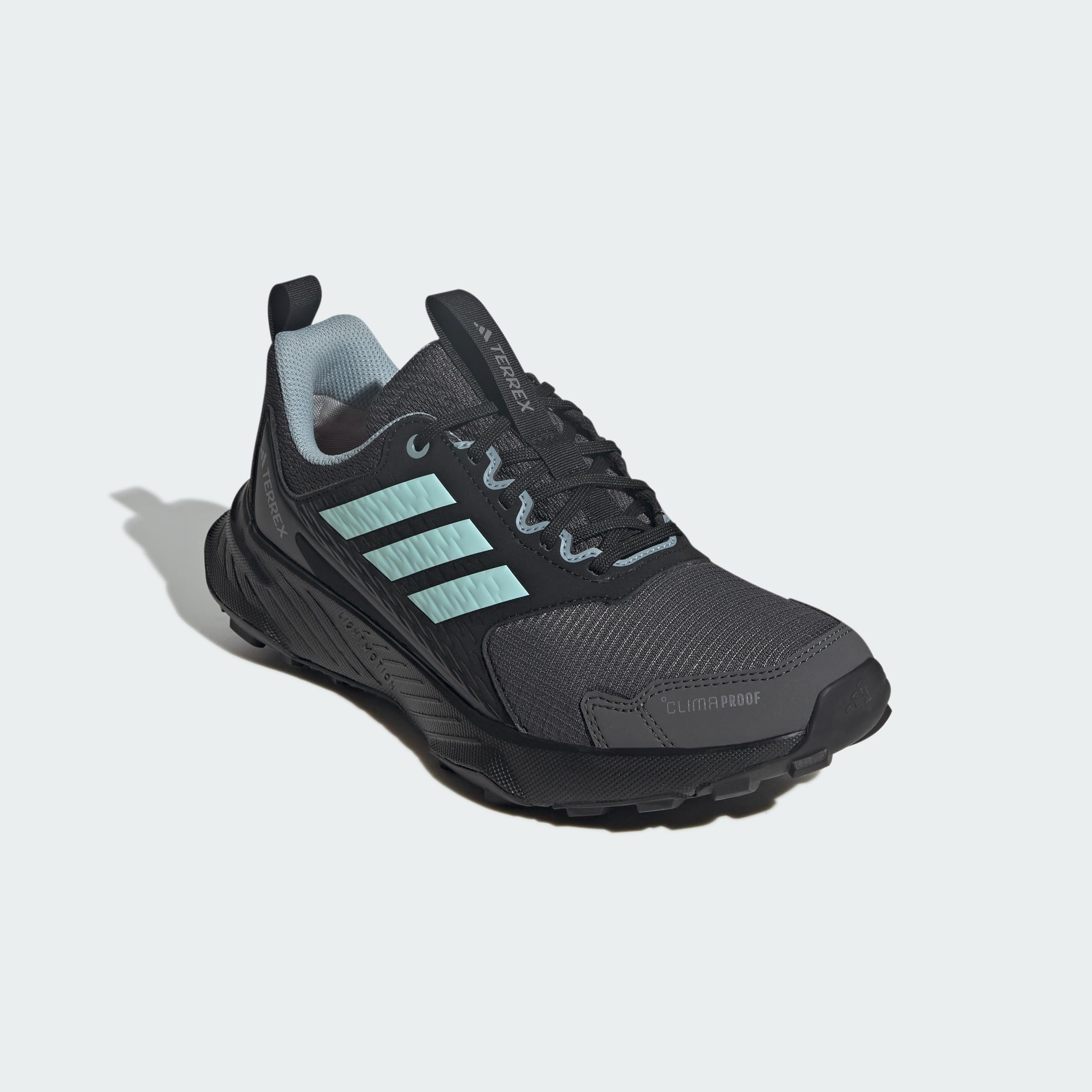 adidas Mujer Terrex Tracefinder 2 Climaproof Trail Running Shoes, Carbon/Semi Flash Aqua/Grey Six, 36 EU