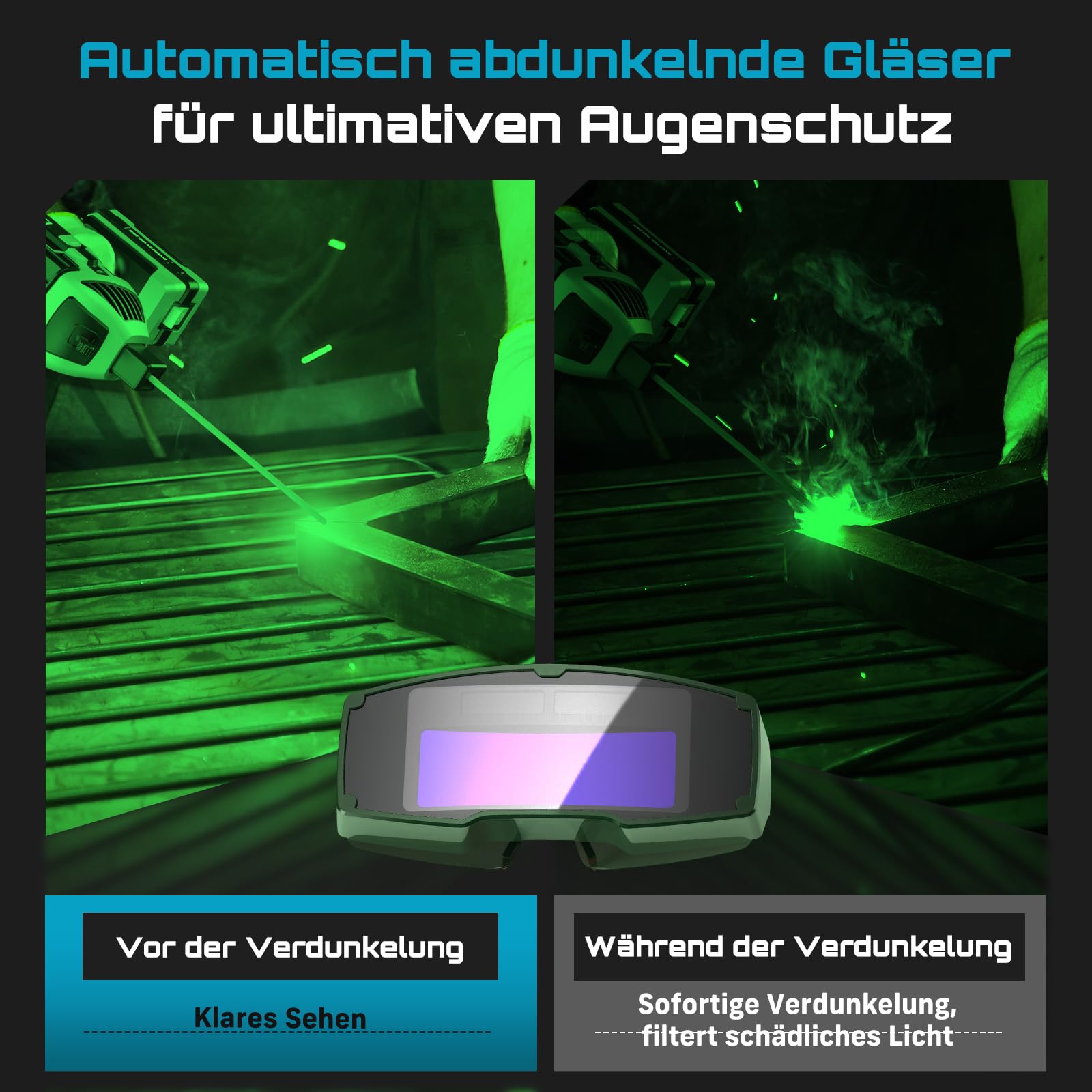 Seesii Handschweißgerät 220V, IGBT Inverter ARC Tragbare Schweißmaschine - 6 Stromstärkenverstellung, für 2,5-3,2 mm Elektroden, für Reparaturen, Professionelle Schweißprojekte (mit Schutzbrille)