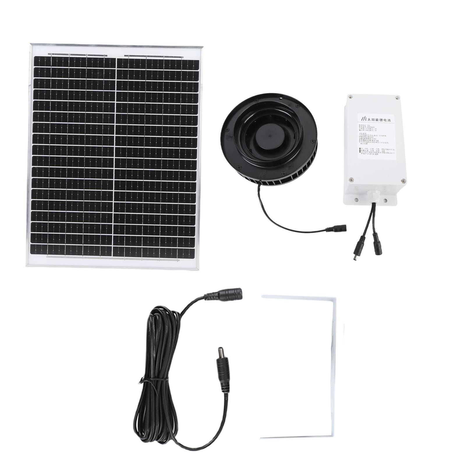 EMUKOEP Solar Roof Vent Exhaust Fan,25W Solar Panel,IP68 Brushless DC Motor,Aluminum Frame,Extended Duct for Warehouse, Sunroom,Factory,Farm Shed