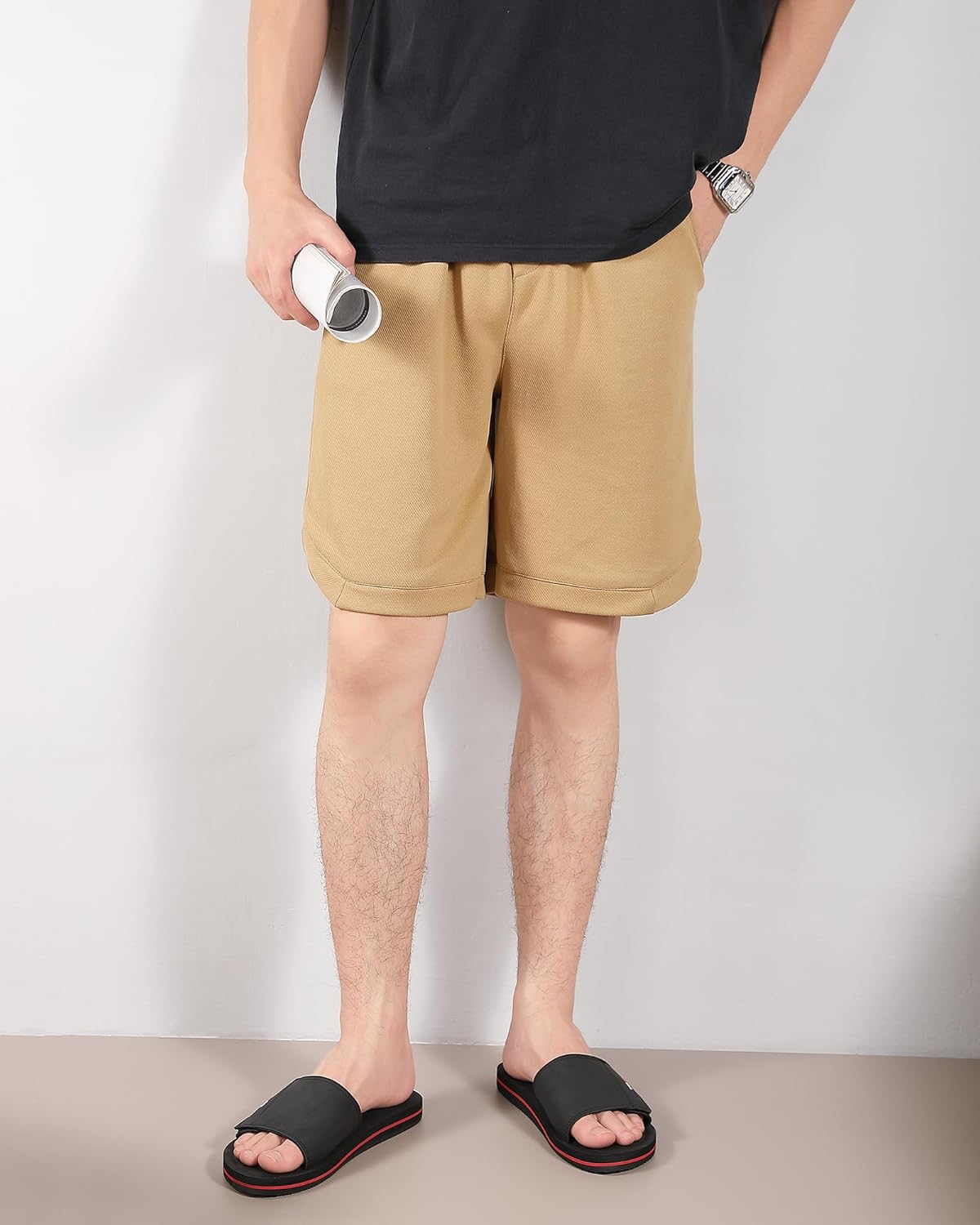 Mens Adjustable Slides Sandals Slip On Sandals Comfortable Athletic Anti-Slip Slides - Image 3