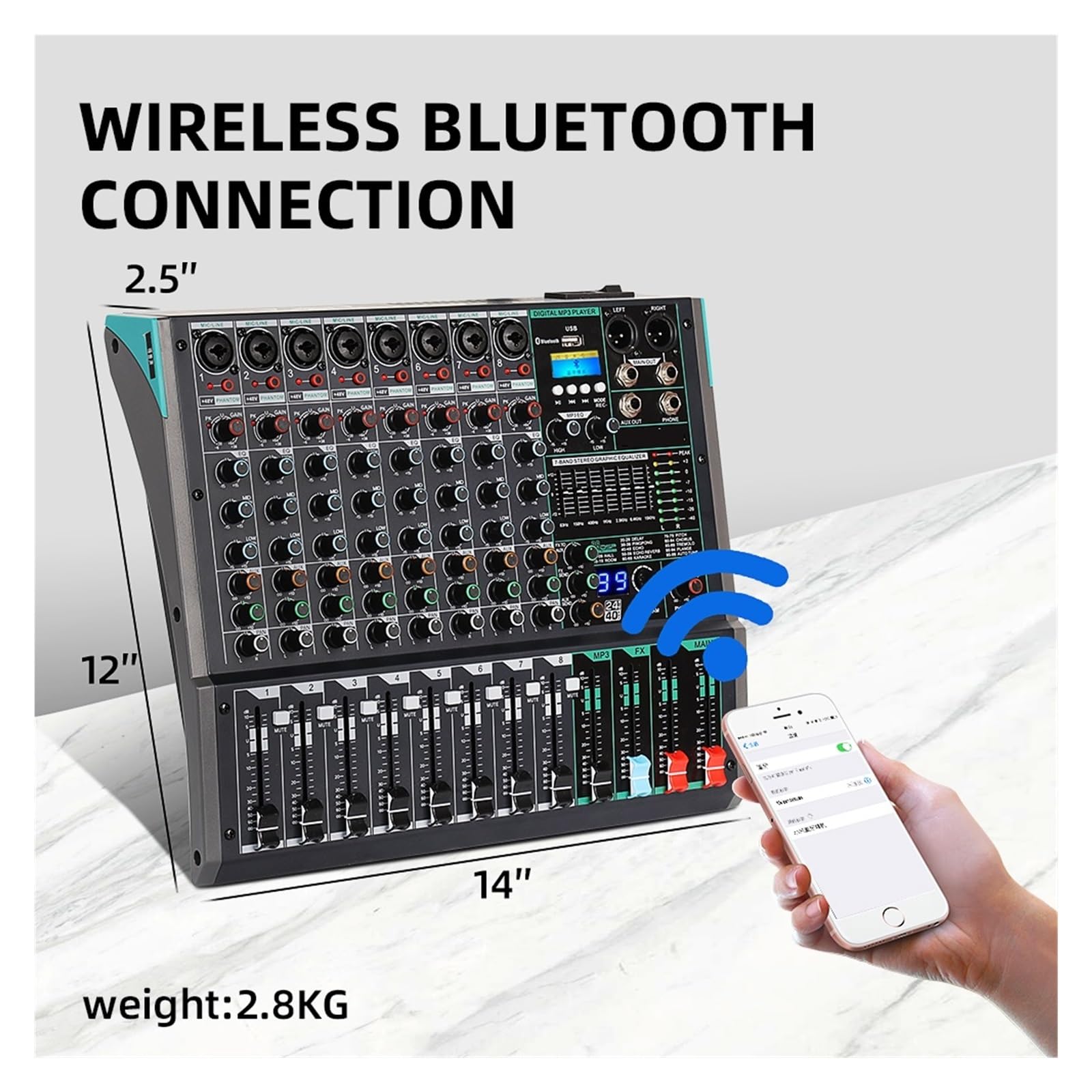 Amazon.co.jp: 音声ミキサー プロフェッショナルオーディオミキサー 8