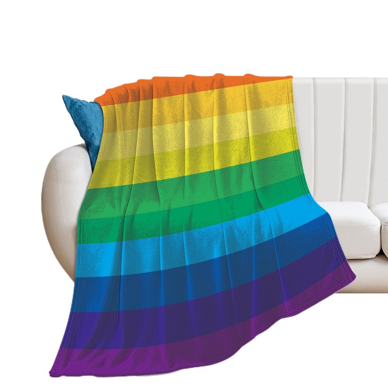 Couverture chaude arc-en-ciel en flanelle pour des moments de tendresse