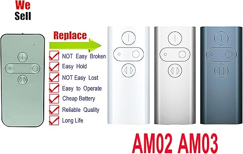 Miniatura 3 de Easytry - Mando a distancia para ventilador multiplicador de aire de torre Dyson AM02 AM03 919591-03 919591-01 9387063