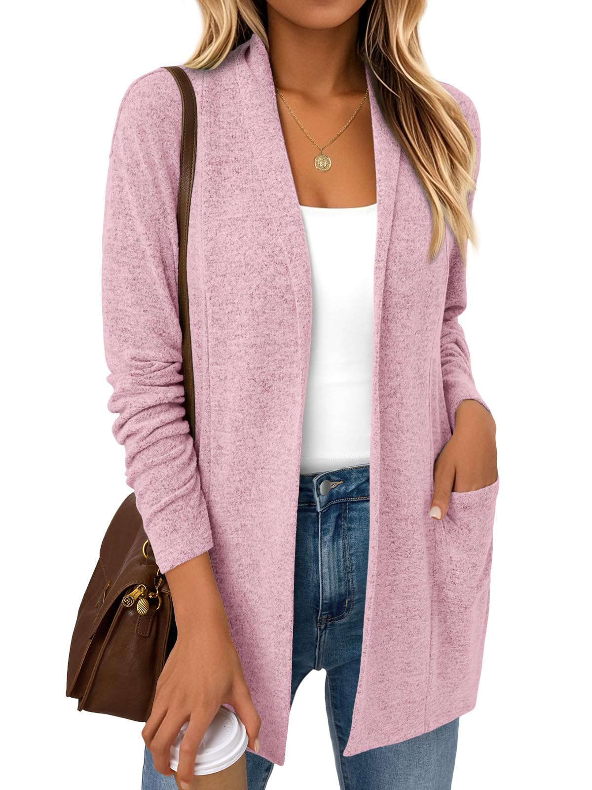 LILLUSORY Cardigan for Women Lightweight Cardigans Fall Fashion Outfits | Open Front Long Cardigan with Pockets, Business Casual Travel Outfits