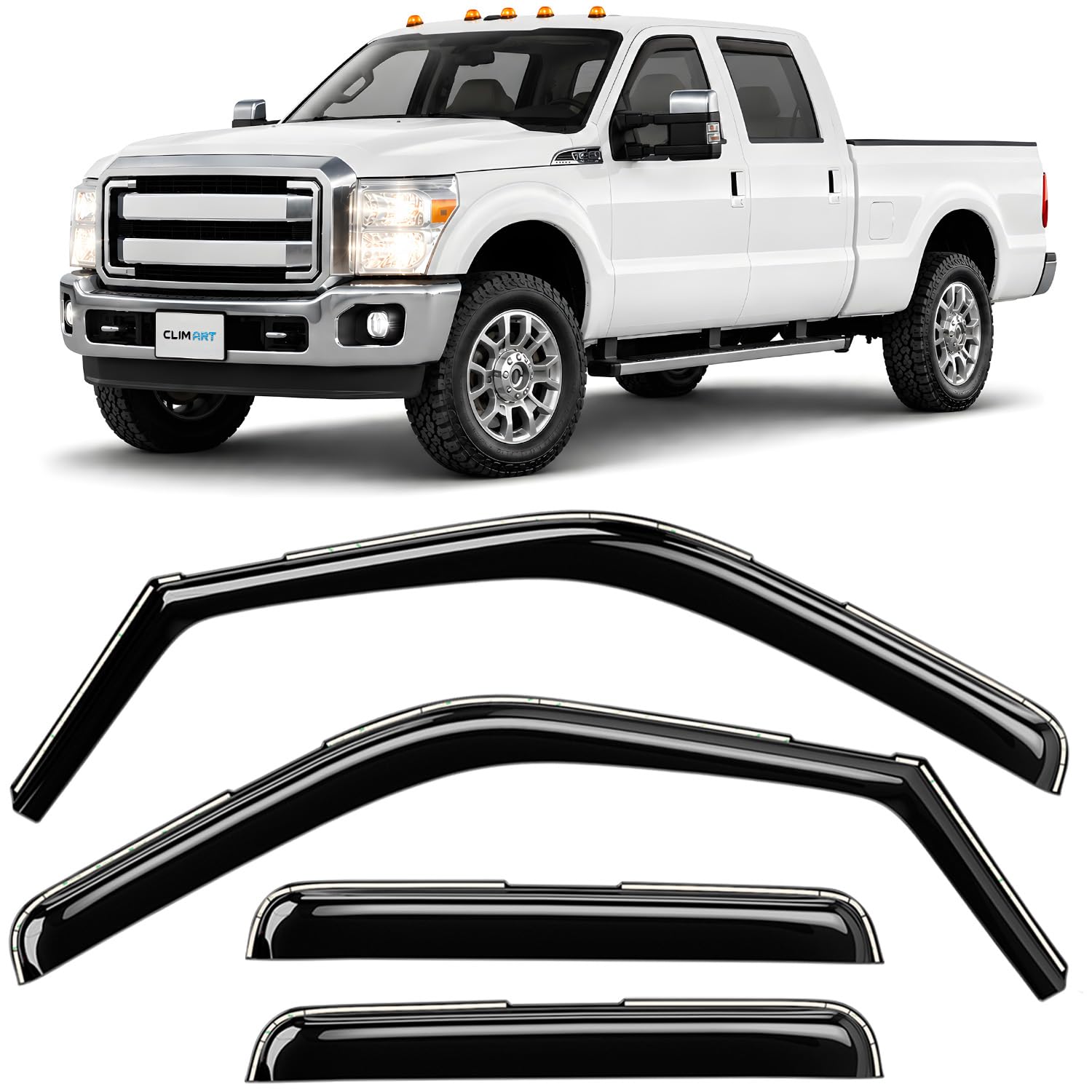 CLIM ART In-Channel Rain Guards for Ford Super Duty