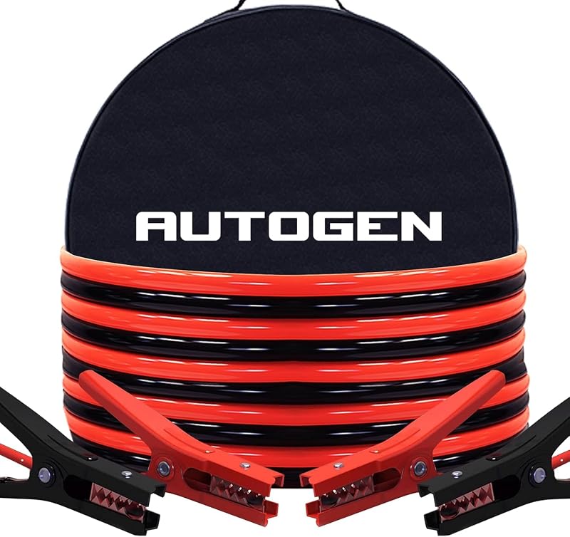 Cabo de Transferência de Bateria AUTOGEN 4 AWG com 6,10 m e Garras Reforçadas – Com Bolsa