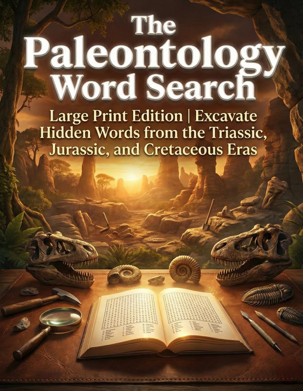 The Paleontology Word Search: Large Print Edition | Excavate Hidden Words from the Triassic, Jurassic, and Cretaceous Eras