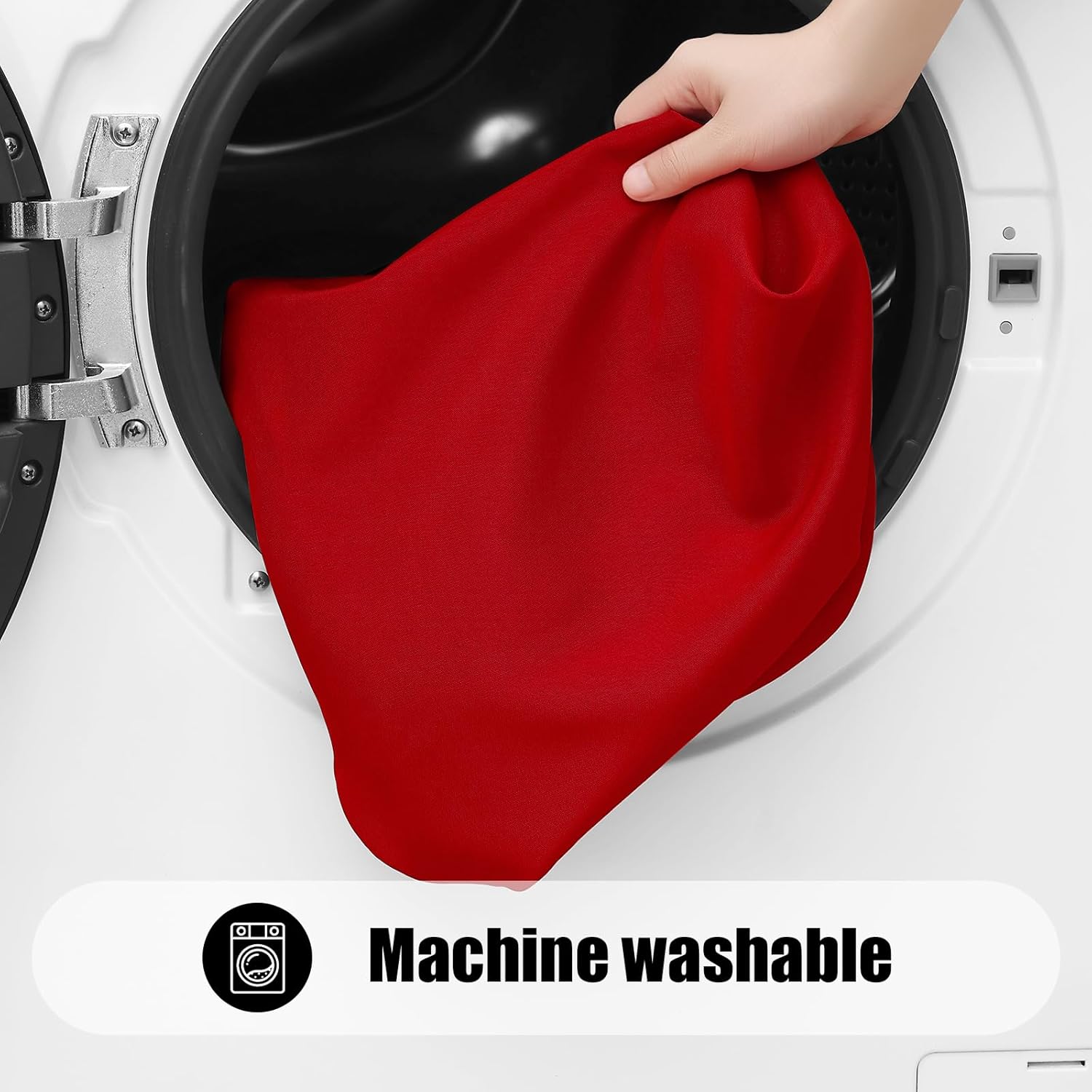 Smiry 4 Pack Rectangle Picnic Table Cloth, Waterproof Elastic Fitted Tablecloths, Washable Polyester Rectangular Patio Table Cover for Camping, Indoor and Outdoor (Red, 30"x72")