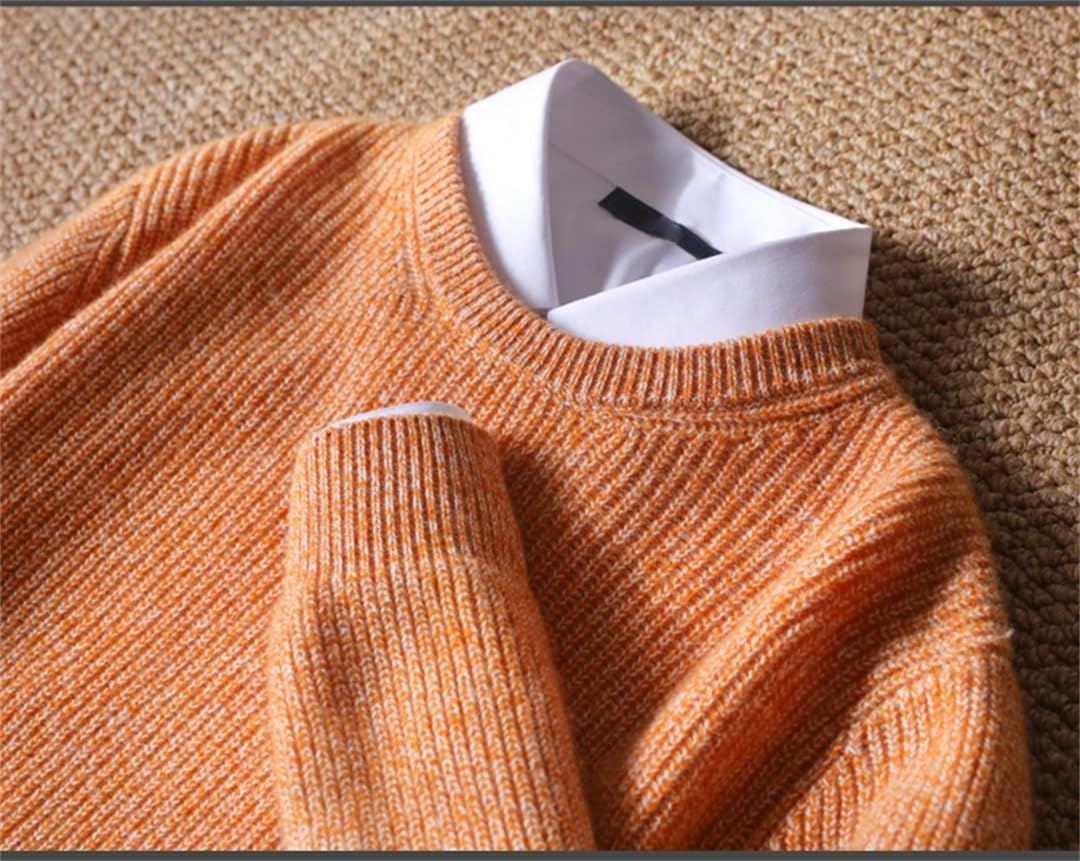 Maglione da uomo con colletto rotondo spesso lavorato a maglia maglione invernale casual allentato
