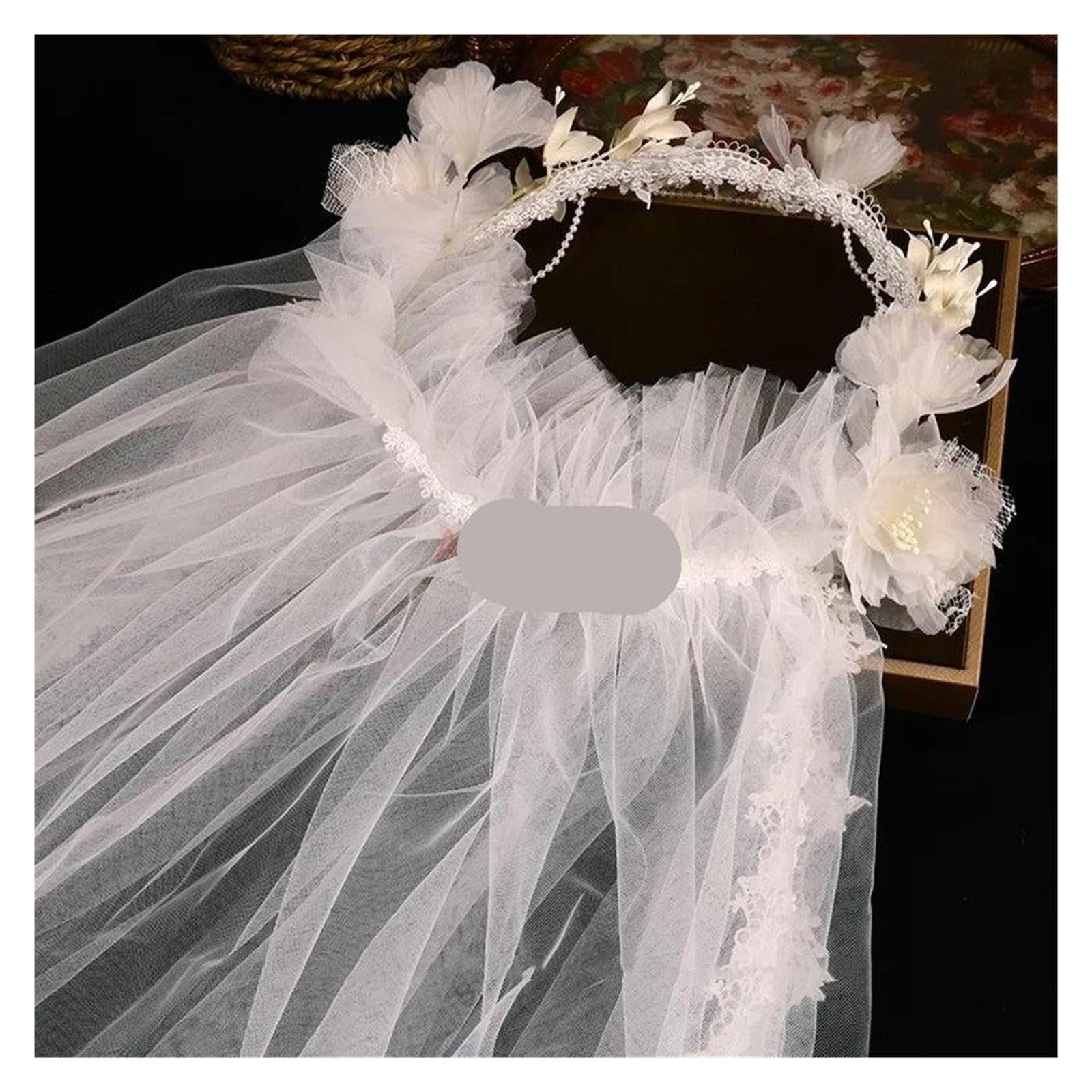 Fiore della fascia for capelli in seta con bordo in pizzo Repubblica sposa