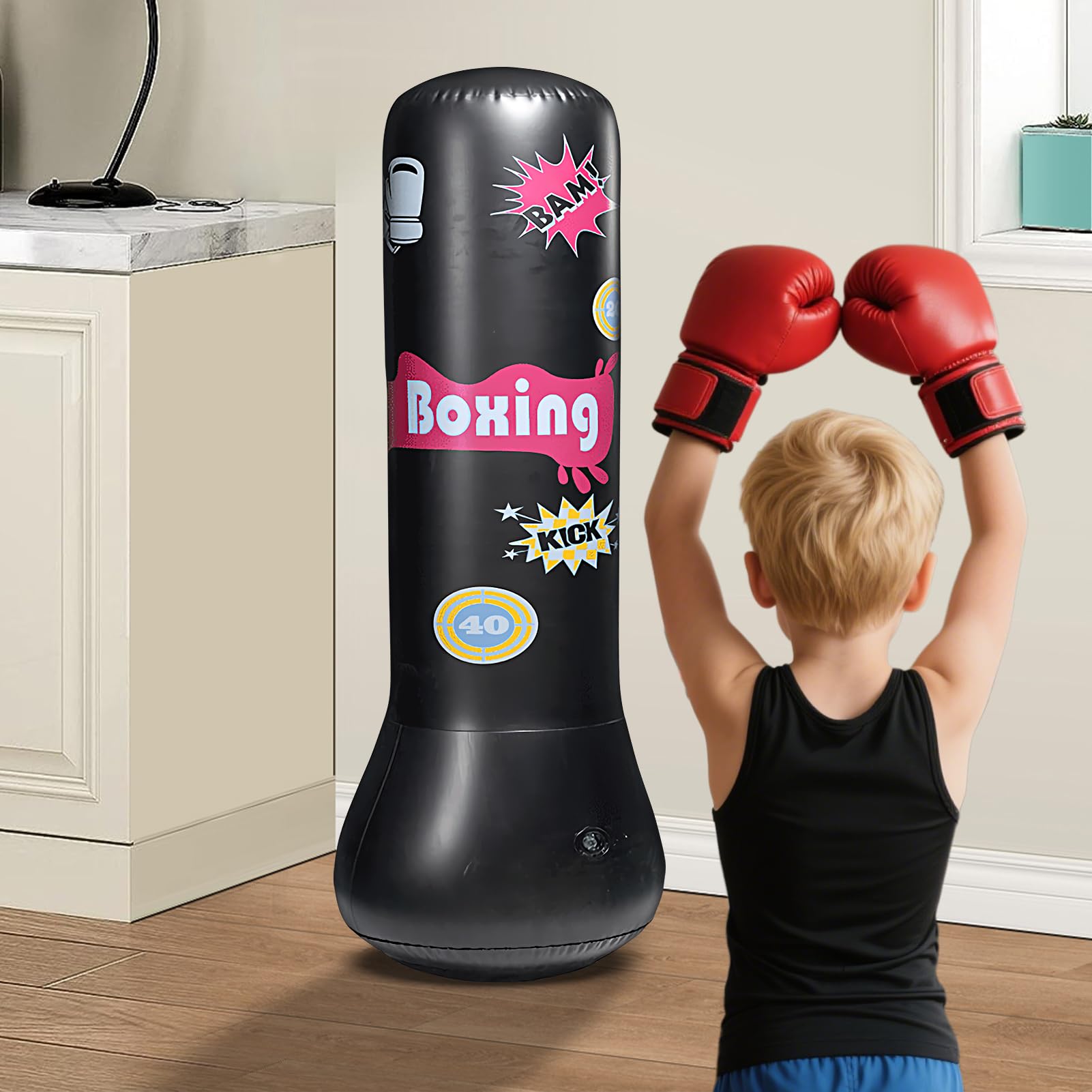 Aufblasbarer Boxsack Für Kinder - Luftgefüllter Trainingspartner Für Zuhause