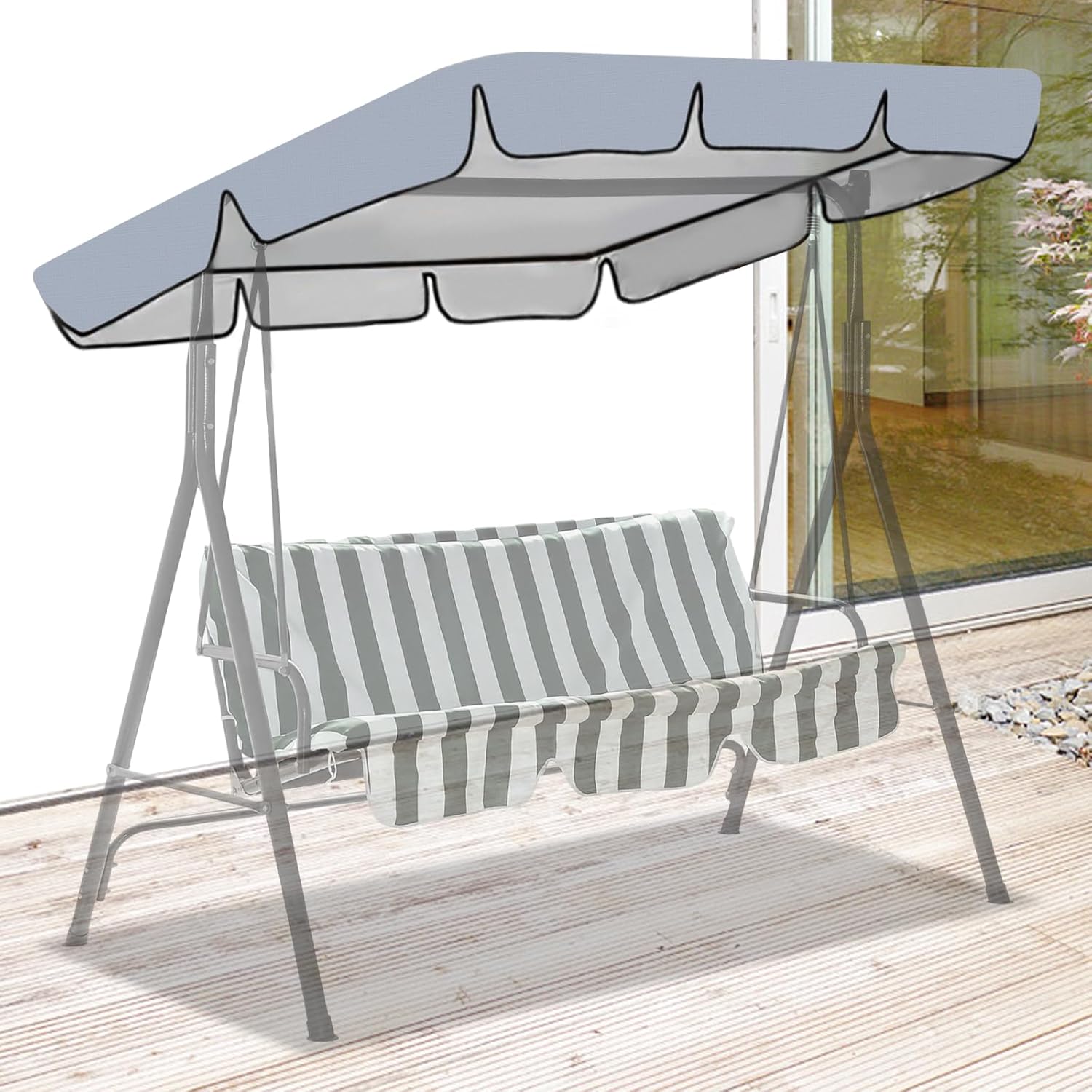 Swing Chair Canopy Replacement 75x52x5.9inch Waterproof