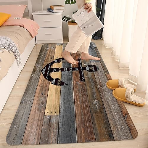 Alfombras de baño de espuma de esponja absorbente suave para baño y cocina (23.5 x 59 pulgadas), tapete de franela antideslizante brillante