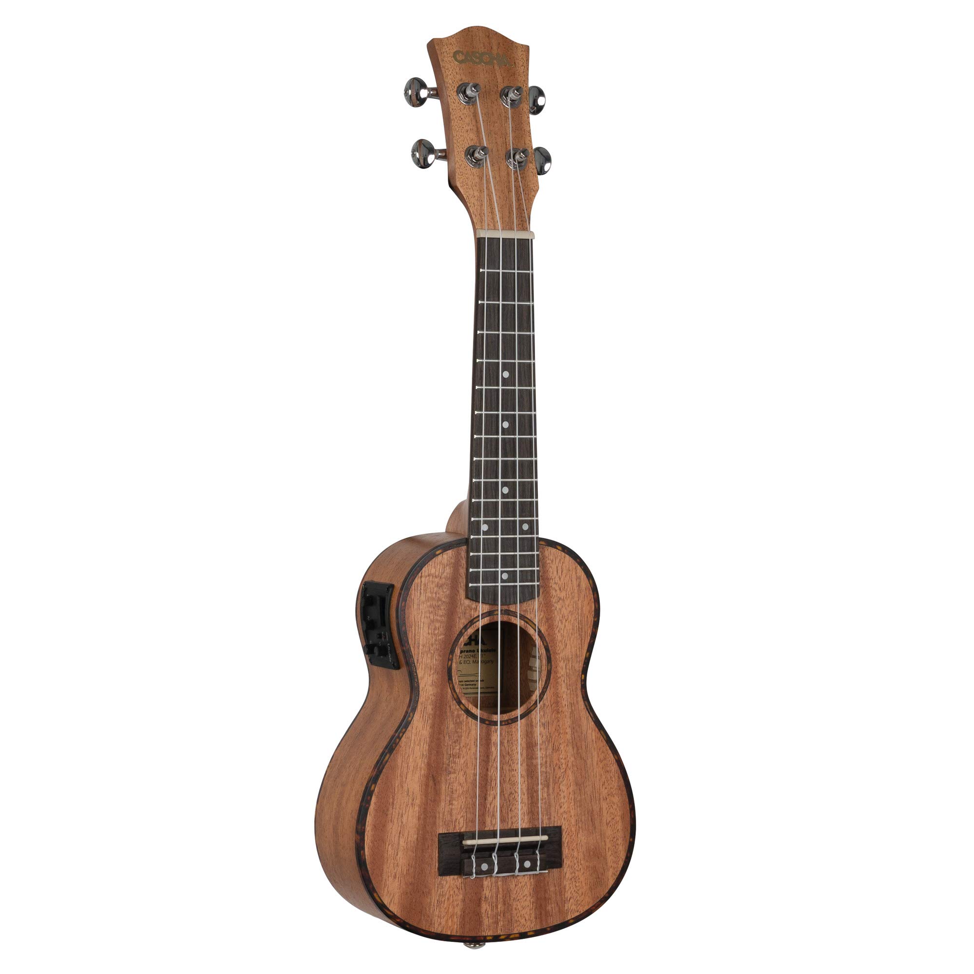 Soprano - Ukulele in mogano, con custodia, 3 plettri