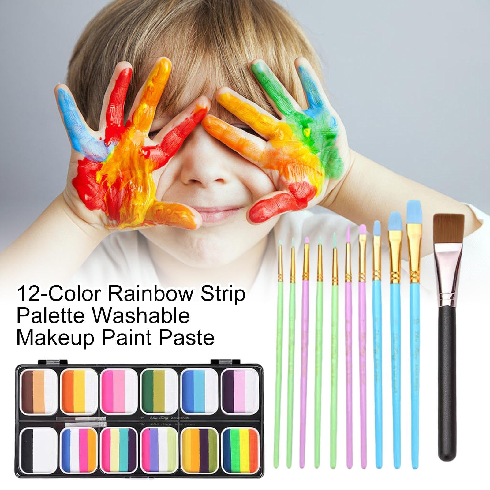 Kit di Colori Per Il Trucco del Viso E del Corpo Tavolozza di Colori Per Il Corpo a Base D'acqua Facile da Pulire 10 Griglie Colore di Giunzione Opera Performance
