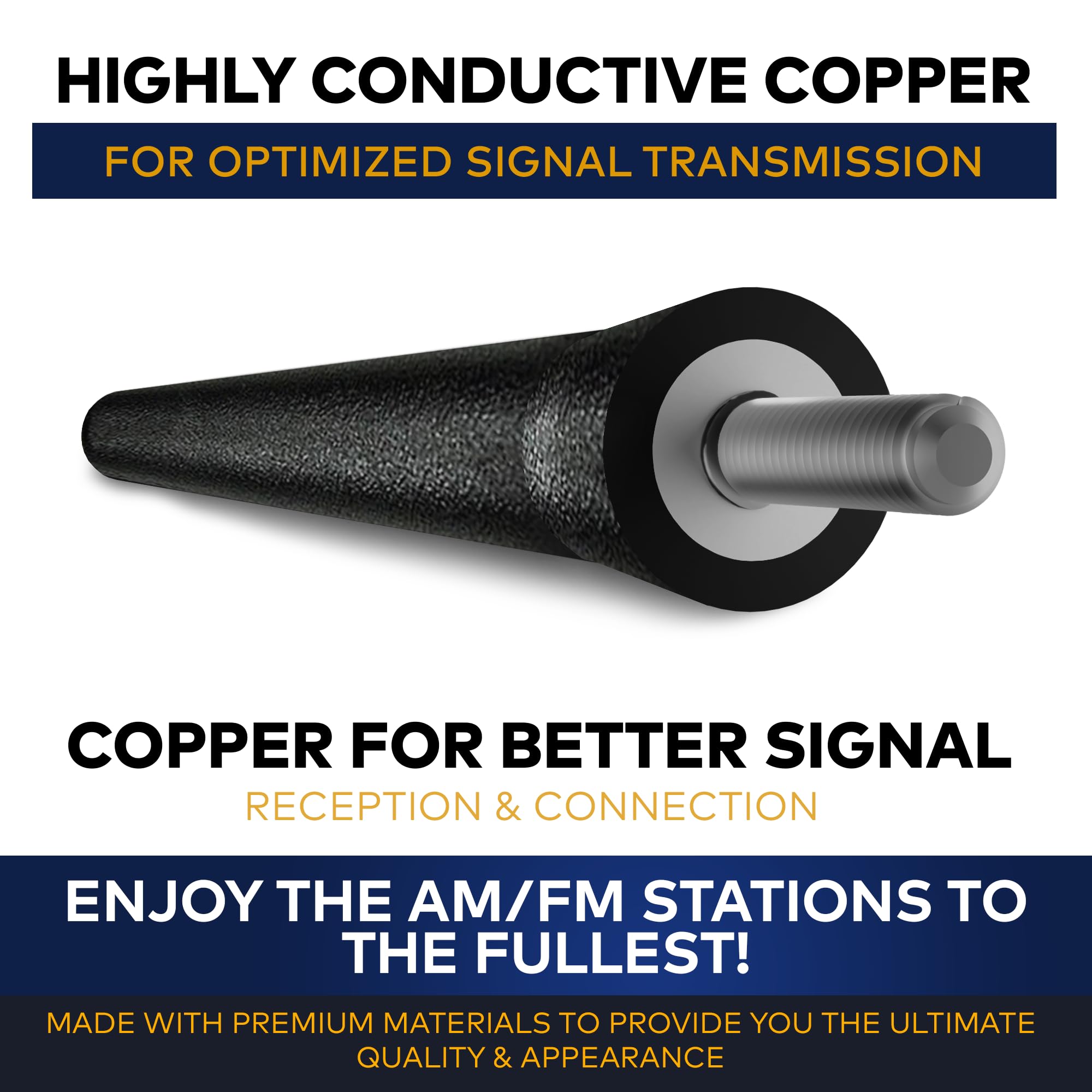 6,5 Black External Antenna Mast for Toyota Tacoma 1995-2018 - Automotive Antenna Replacement for Cars, Trucks & SUV - FM AM Radio Compatible - Car & Truck Exterior Accessories for Men & Women