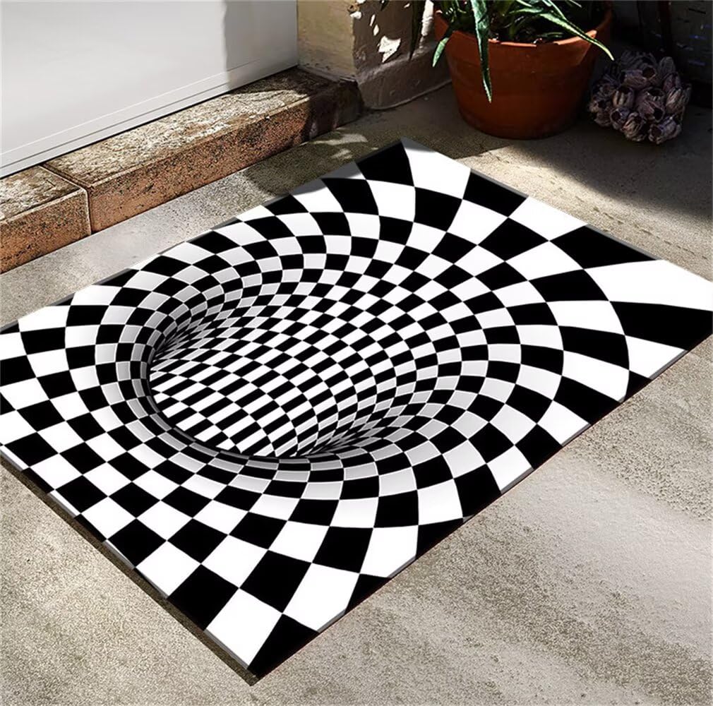 Moquette intérieure salon noire et blanche 50x80 cm antidérapante
