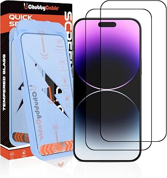 chubbycable 2PCS ChubbyShield Ultra for iPhone 16 Pro Max HD Tempered Glass Screen Protector, Ultra-easy Install Box, Auto Dust-Elimination & Bubble Free
