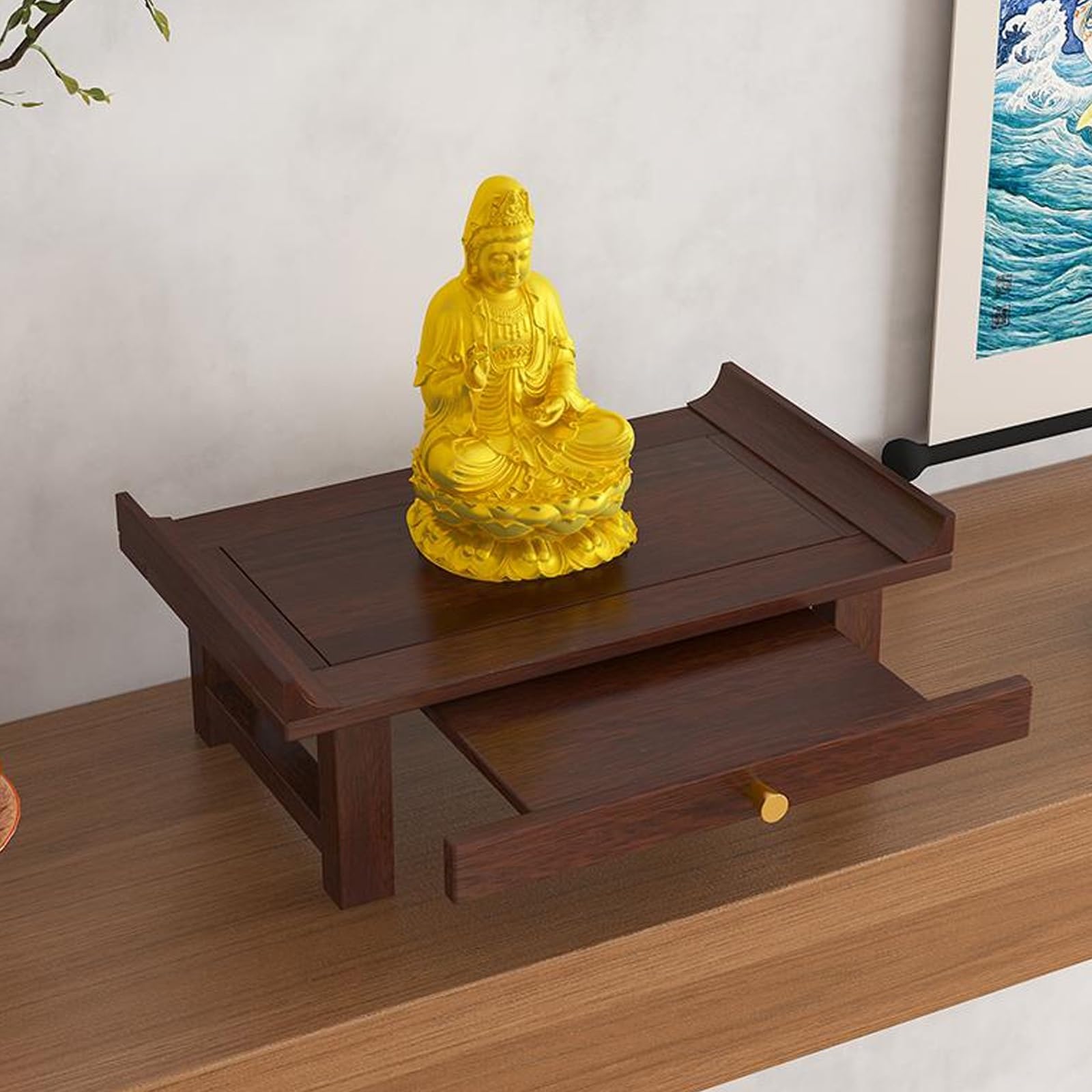 IvyLoutish Meditation Altar Table - Buddhist Altar Cabinet for Personal Shrine, Prayer and Meditation - Ideal for Living Room, Bedroom, or Office