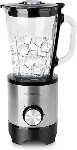 Miniatura 3 de EMERIO BL-130988 Licuadora con recipiente de vidrio de 1,5 litros, sin BPA, función Crush Ice, 2 velocidades + función de pulso, 4 cuchillas de