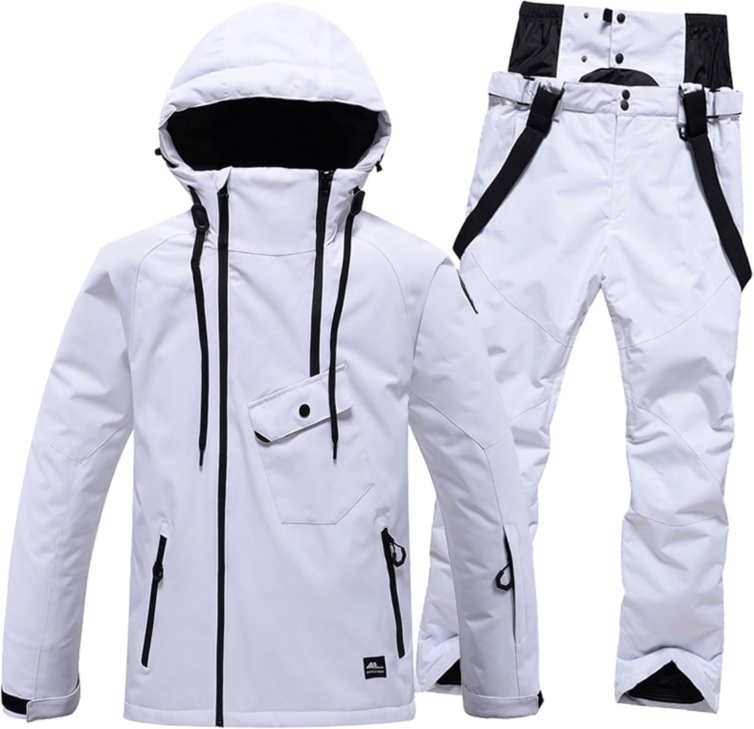Ski suit suit men and women's models two-piece windproof waterproof solid color