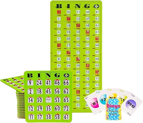 Miniatura 23 de MR CHIPS Tarjetas de bingo a prueba de atascos con ventanas deslizantes, 25 tarjetas de obturador de bingo reutilizables, 75 tarjetas de llamadas