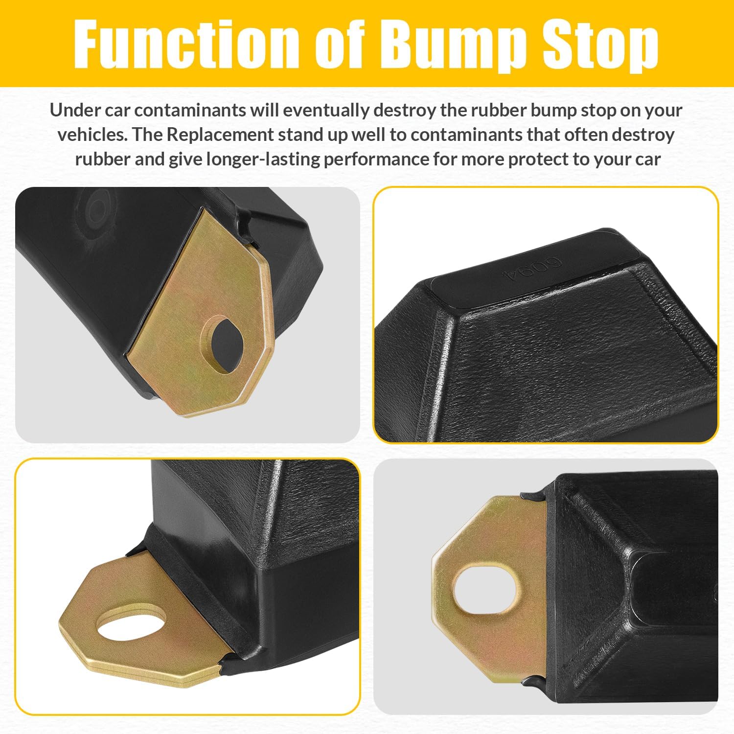 9.9137G Universal Bump Stop Leaf Spring Bumper Kit, fit for Jeep, SUVs and Trucks, for Jeep CJ5 (1976-1983), for Jeep CJ7 (1976-1986), 2-PACK