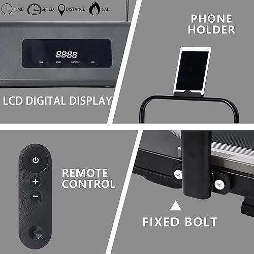 Miniatura 3 de Caminadora plegable para usar debajo del escritorio, cinta de correr compacta, para instalación en casa y oficina, sin necesidad