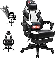 Vista 11 de DL-win Sillas de juegos para adultos, silla de computadora con reposapiés y respaldo alto ergonómico, sillas de jugador grandes y altas con soporte
