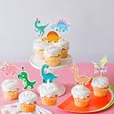 Ercadio 32 Pack Cartoon Dinosaur Cupcake Toppers Cute Dinosaur Baby Cupcake Picks Dinosaur's Theme Baby Shower Kids Birthday Party Cake Decorations Supplies gallery image