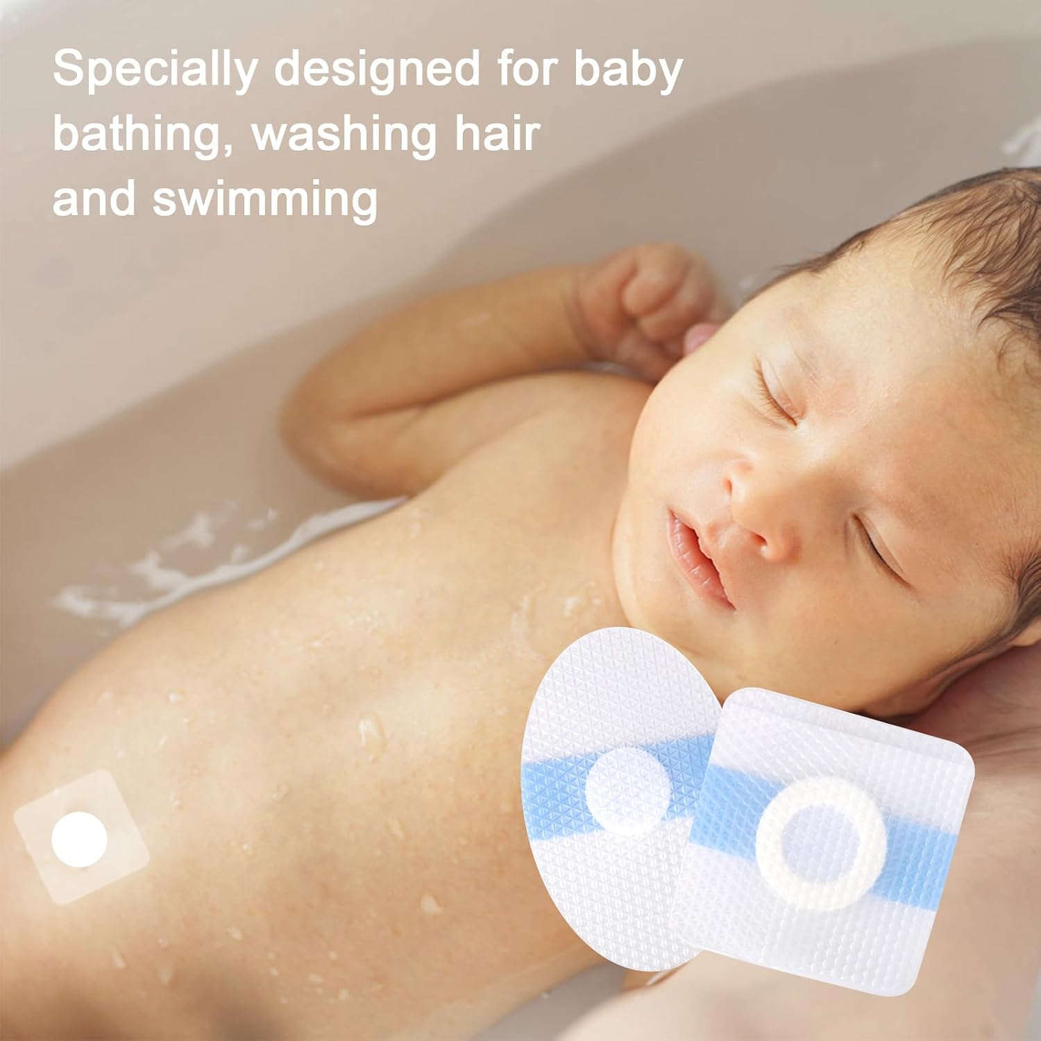 50pcs Baby Ear Covers & 50pcs Navel Patches, Baby Infant Toddler Kids Bathing Plug Set for Newborn Shower Swimming & Water Sports Protection