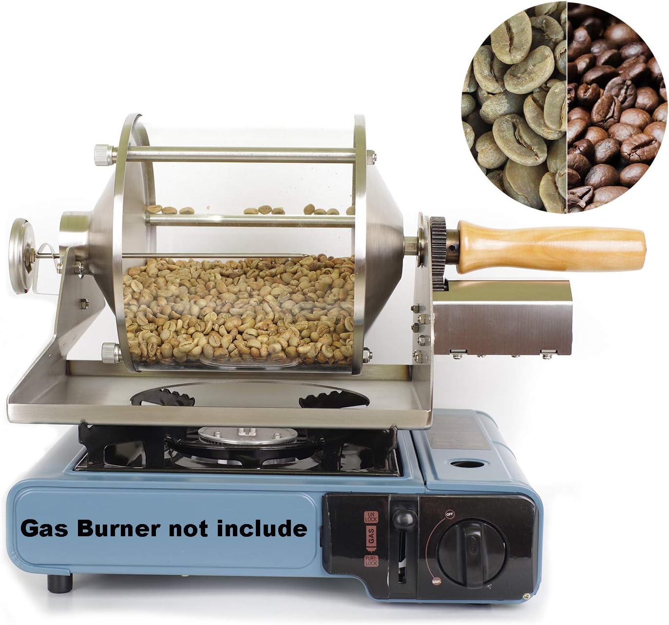 Dresmannst Coffee Roaster Gas Burner Coffee Roasting Machine Coffee Beans Baker Coffee Beans Roasting Machine for Home Coffee Shop