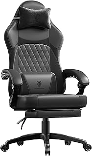 Dowinx Gaming Chair for Adults, Ergonomic Gaming Chairs with Footrest & Linkage Armrests,Game Chair mit Massagefunktion, B…