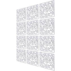 Paneles Decorativos Separador De Ambientes 12 Paneles Separadores de Habitación para Colgar Divisor habitación Separador separación Espacios divisoria Pared en el Hogar, Hotel, Oficina, Bar, Decoración (Blanco)
